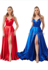 Elegant Smooth Silky Prom Dresses in Red & Blue: A Timeless Statement by Sonique Dresses