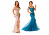 Elegance and Statement Design: A Detailed Look at Angel Forever AF3311 Rose & AF4308 Peacock Blue Dresses