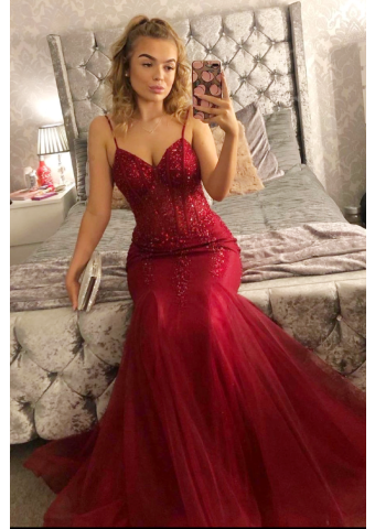 strapless open back dress Red Feather Mini Dress main image 1