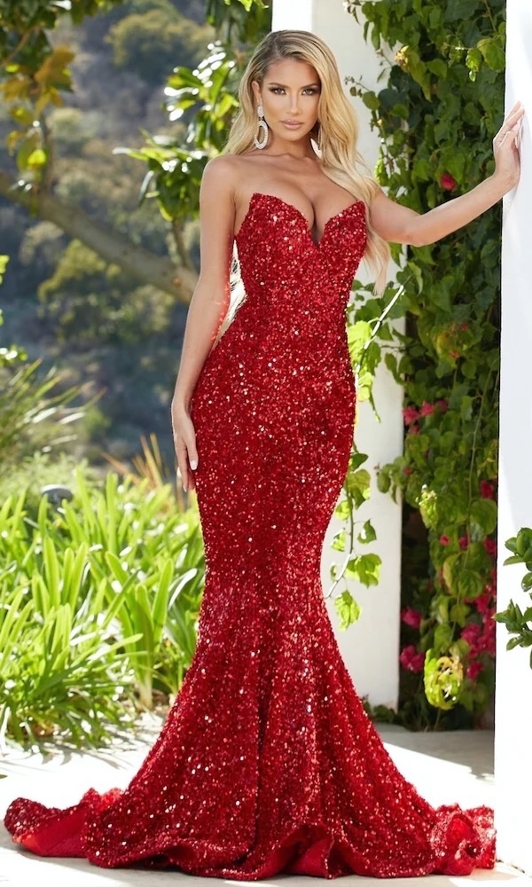 Blush 20523 One-Shoulder Long Red Sequin Prom Gown Red | lupon.gov.ph